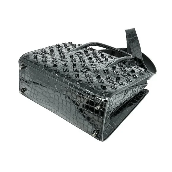 Christian Louboutin Medium Paloma Studs Leather Satchel Bag - Picture 4 of 9